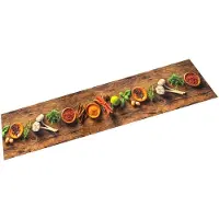vidaXL Keukenmat wasbaar kruidenprint 60x180 cm fluweel