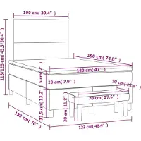 vidaXL Boxspring met matras fluweel zwart 120x190 cm
