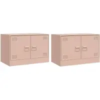 vidaXL Tv-meubelen 2 st 67x39x44 cm staal roze