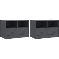 vidaXL TV-kastjes, 2 stuks, antraciet, 67x39x44 cm, staal