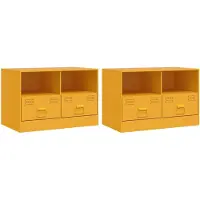 vidaXL Tv-meubelen 2 st 67x39x44 cm staal mosterdgeel