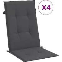 vidaXL Stoelkussens 4 st hoge rug 120x50x4 cm stof gemêleerd antraciet