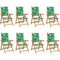 vidaXL Tuinstoelen 8 st verstelbaar massief hout en stof groen