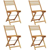 vidaXL Tuinstoelen 4 st inklapbaar massief acaciahout beige