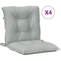 vidaXL Stoelkussens 4 st lage rug 100x50x7 cm stof lichtgrijs