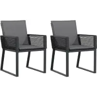 vidaXL Tuinstoelen 2 st met kussens poly rattan zwart
