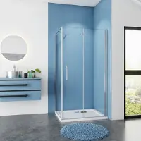 Sanexo Douchecabine Rechthoek Poppy 80 Vouwdeur x 100 Vaste Wand 6mm Helder Glas Chroom