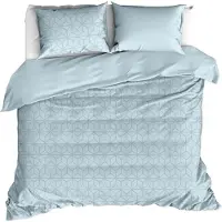 De Witte Lietaer Dekbedovertrek Skyscraper Ice Blue Satijn-260 x 200 / 220 / 240 cm | Extra Breed