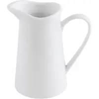 Orion Melkkannetje/schenkkan saus - keramiek - wit - D8 x H11 cm - schenktuit en handvat - Schenkkannen