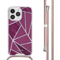 IMoshion Design hoesje met koord voor de Apple iPhone 14 Pro - Bordeaux Graphic