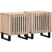 vidaXL Nachtkastjes 2 st 40x34x46 cm massief gebleekt mangohout