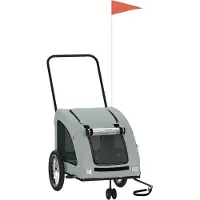 vidaXL Hondenfietstrailer oxford stof en ijzer grijs