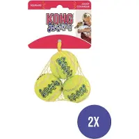 Kong squeakair tennisbal geel met piep Small 5 cm 2x3 st - Speelgoed Honden