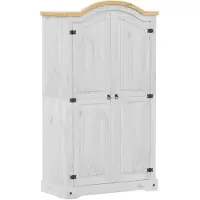 vidaXL Kledingkast Corona wit 102x52x186 cm massief grenenhout