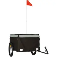 vidaXL Fietstrailer 45 kg ijzer zwart en grijs