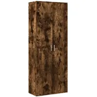 vidaXL Hoge kast 70x35x180 cm bewerkt hout gerookt eikenkleurig