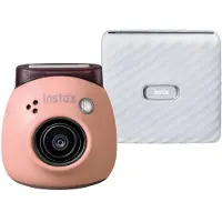 Fujifilm INSTAX PAL digital camera, Powder Pink + printer Link WIDE, Ash White