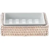DECOR WALTHER Zeephouder Basket STS Rattan Licht Porselein Wit