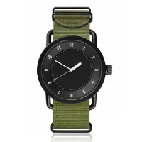 LGT JWLS Retro Herenhorloge van met Nylon Canvas Band Groen