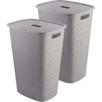 Curver Softex Wasmand met Deksel 56L - 2 stuks - Taupe
