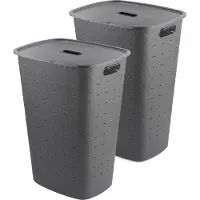 Curver Softex Wasmand met Deksel 56L - 2 stuks - Antraciet