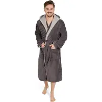 Blumtal Badjas Katoen - Katoenen Badjas - Zachte Badjas met Capuchon - 100% Katoen - Antraciet - Maat S