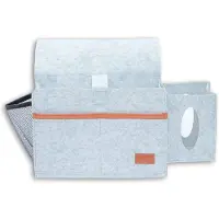Intirilife bedtas, nachtkastje zak van vilt in lichtgrijs - 41 / 29 x 11.3 x 19.5 cm - zak voor sofa armleuning