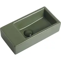 Guido Gusto Fontein Mia 40.5x20x10.5cm mat groen inclusief afvoerplug links zonder kraangat