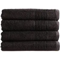 PHLOX Handdoek Supreme Collectie - 70x140 - 4 stuks - OEKO-TEX Made in Green - 600 g/m2 zacht katoen - zwart