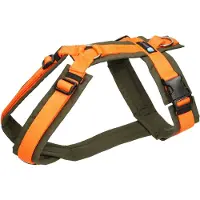 AnnyX Hondentuig - Y-tuig - Oranje/Olijfgroen - maat XS - Borstomvang 43-52cm - Gewicht hond 6 -12 kg