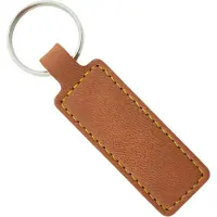 Combicraft Blanco kunstleren sleutelhanger rechthoek 23x95mm - 5 stuks
