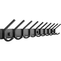 TOJ Wandkapstok Met 20 Haken - Muur / Wand Kapstok - Design Muurkapstok - 78CM - RVS - Mat Zwart