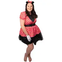 Vegaoo - Vermomming Miss Mouse grote maat voor vrouwen