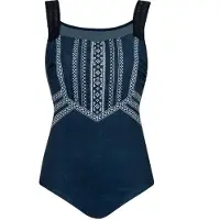 Sunflair - 72122 - prothese badpak - blauw met fantasie print - maat 44C / 90C