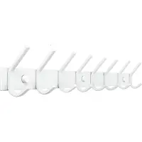 TOJ 16 Haaks Wandkapstok – 62cm - Muur / Wand Kapstok - Hangende Design Muurkapstok - Handdoekrek - RVS - Wit