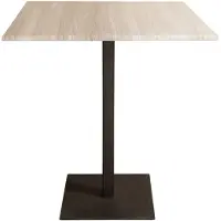 Ptmd Plaza Bistrotable Square White Marble Taupe Base (Wit, 70x77x70cm)