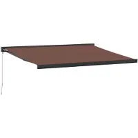 vidaXL Luifel handmatig uittrekbaar 400x300 cm bruin