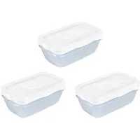 Hega hogar Vershoudbakjes - 9x stuks - 0.9 liter - transparant/wit - L20 x B12 x H8 cm - Mealprep