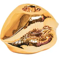House Vitamin Candle holder lip ceramic gold 10,5x6,5x5,5cm