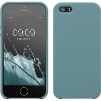 Kwmobile telefoonhoesje geschikt voor Apple iPhone SE (1.Gen 2016) / iPhone 5 / iPhone 5S - Hoesje met siliconen coating - Smartphone case in Arctische nacht