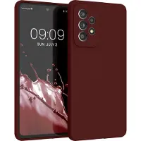 Kwmobile telefoonhoesje geschikt voor Samsung Galaxy A53 5G - Hoesje met siliconen coating - Smartphone case in wijnrood