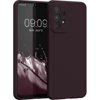 Kwmobile telefoonhoesje geschikt voor Samsung Galaxy A33 5G - Hoesje met siliconen coating - Smartphone case in braam