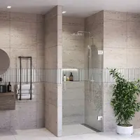 Boss & Wessing Douchedeur bws portos profielloos chroom 60x200 cm helder glas 8 mm nano coating