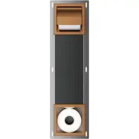 Wiesbaden Rocko Toiletrolhouder Met Klep En Reserverolhouder Inbouw Geborsteld Brons Koper - RVS - Accessoires, Toilet accessoires, Toiletrolhouders - 8720847407306