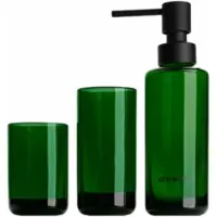 DECOR WALTHER Set Zeepdispenser + Beker + Tandenborstelhouder Pop Up Set Groen (3-delig)
