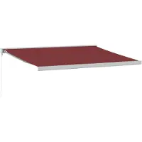 vidaXL Luifel handmatig uittrekbaar 400x300 cm bordeauxrood