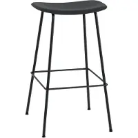 Muuto Fiber Tube Barkruk 75 Cm Zwart / Antraciet - Barkrukken Gerecycled Plastic Black - FIBARTUN01011