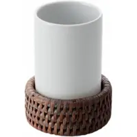 DECOR WALTHER Tandenborstelhouder Basket SMB Rattan Donker Porselein Wit