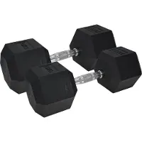 Ufe Met rubber beklede zeshoekige halter Pro | Maat 2x15 kg
