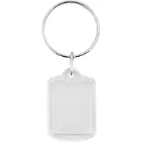 Combicraft Plexiglas sleutelhanger blanco rechthoek klein 21x28mm - 10 stuks